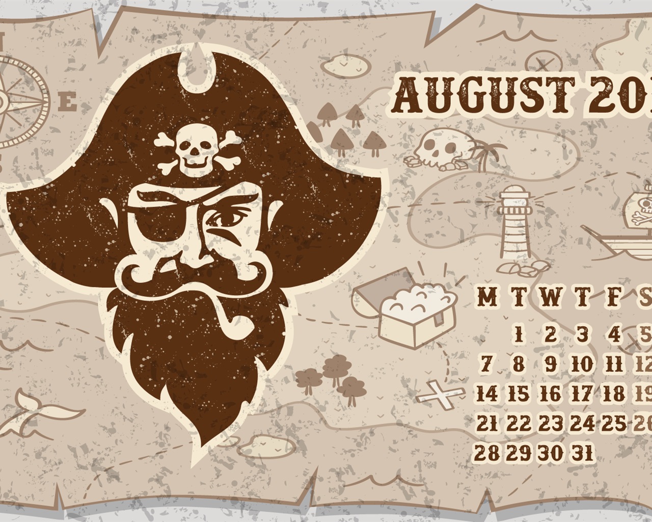 August 2017 Kalender Tapete #2 - 1280x1024