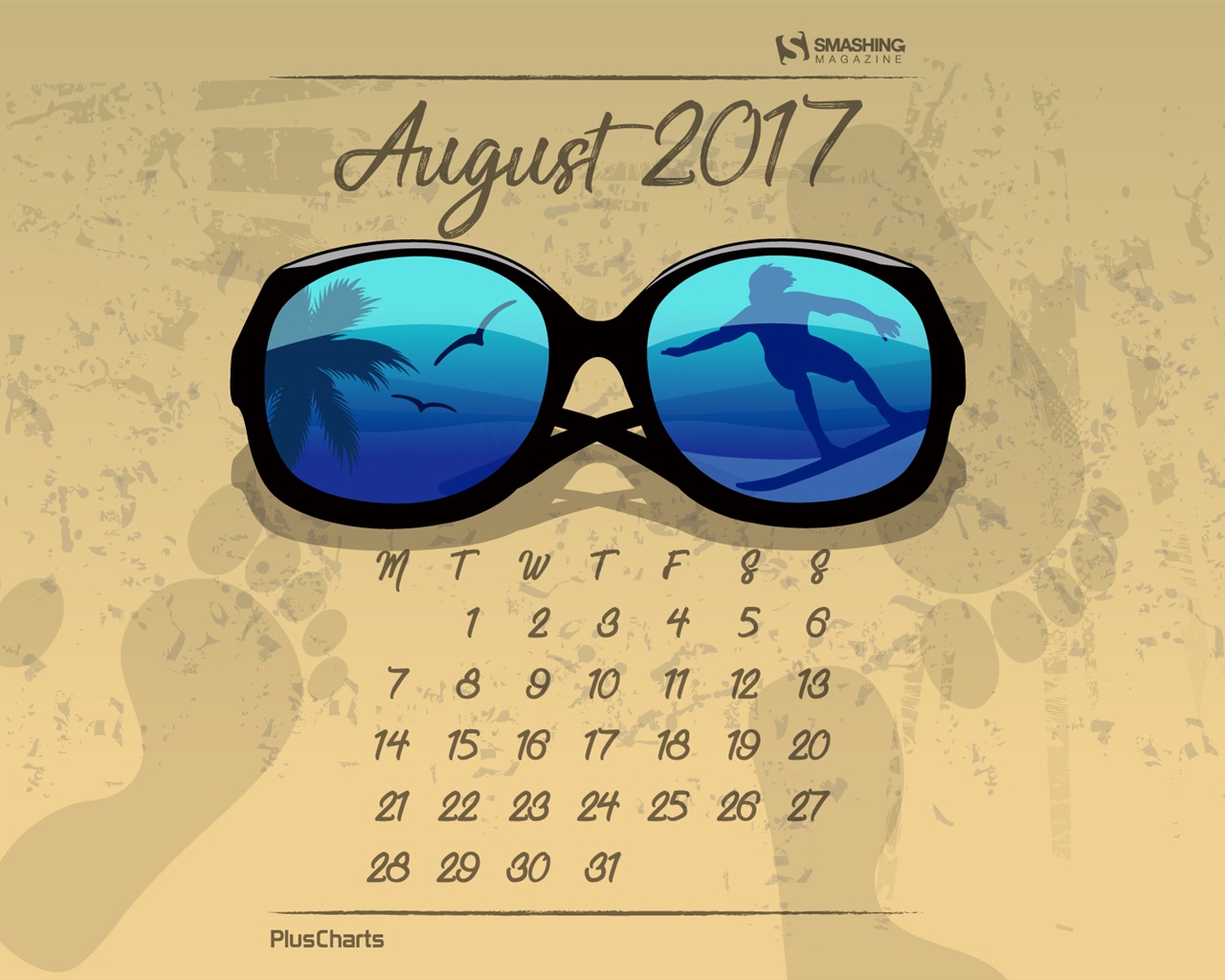 Fondo de escritorio del calendario de agosto de 2017 #21 - 1280x1024