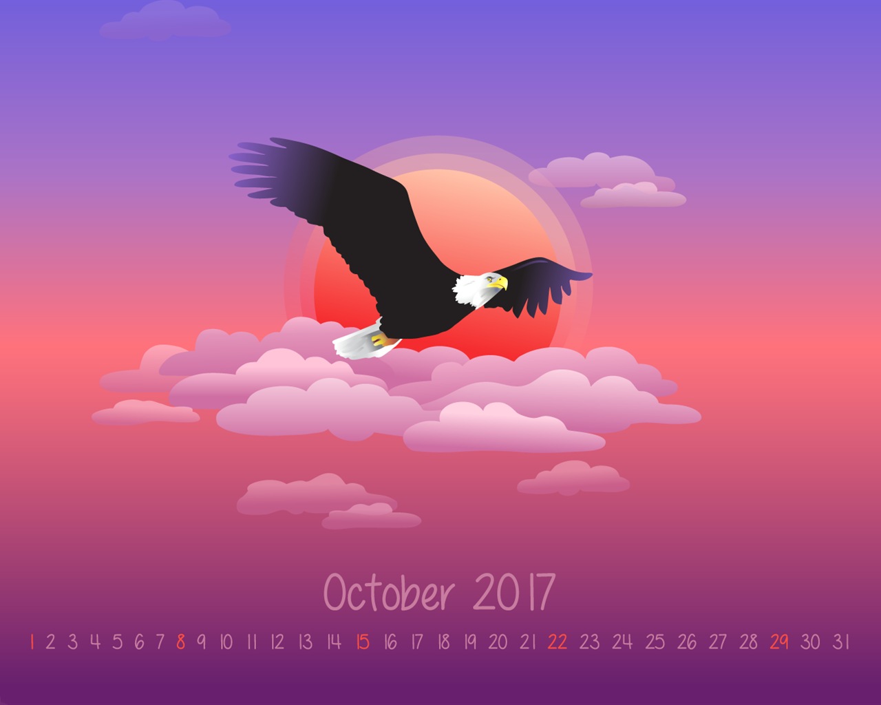 Октябрь 2017 календарь обои #7 - 1280x1024