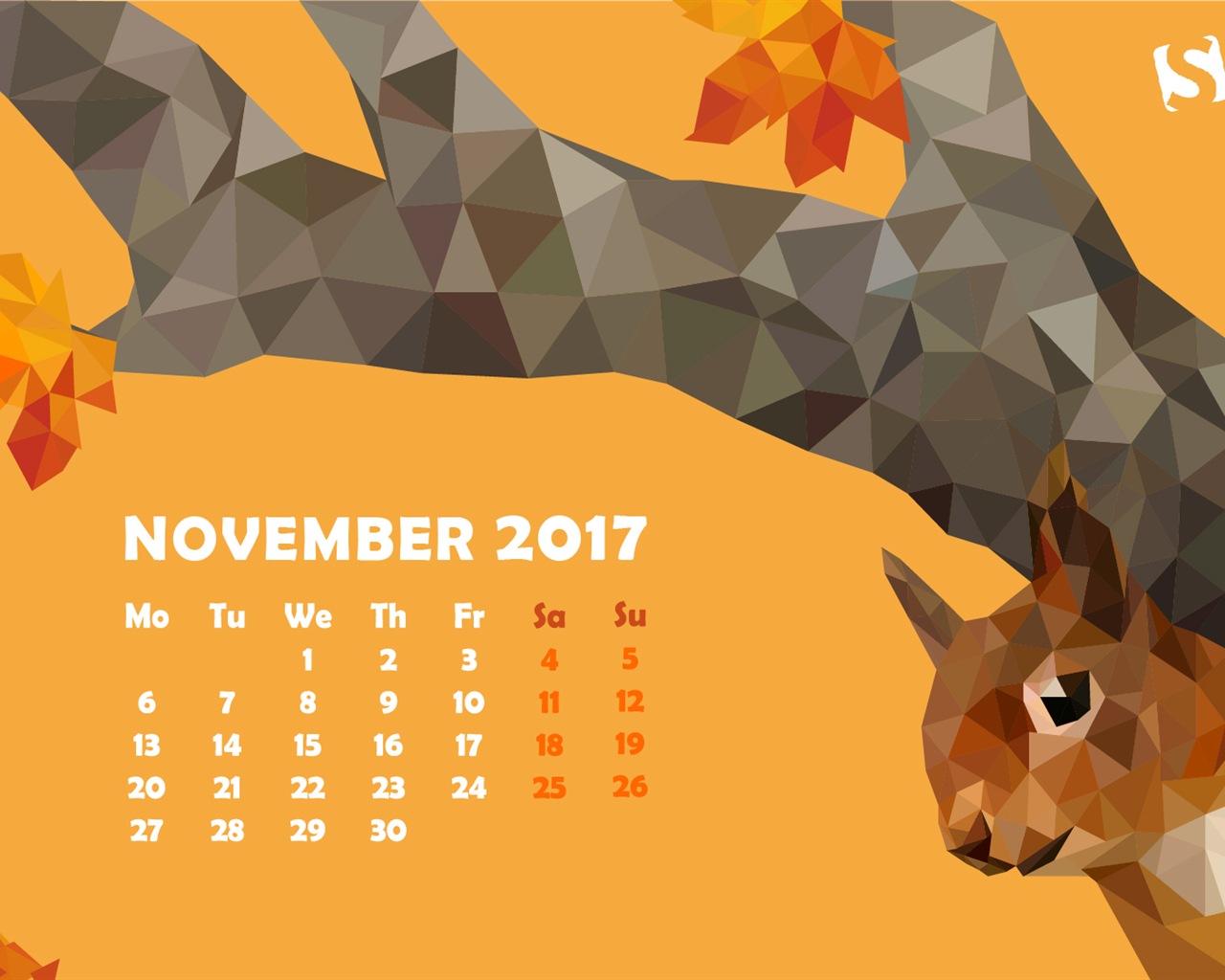 November 2017 Kalendertapete #7 - 1280x1024