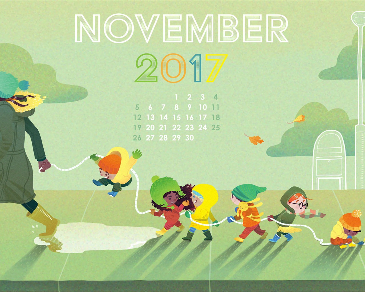 2017年11月のカレンダーの壁紙 #20 - 1280x1024