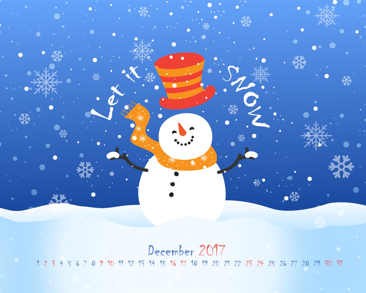 December 2017 Calendar Wallpaper #16 - 1280x1024