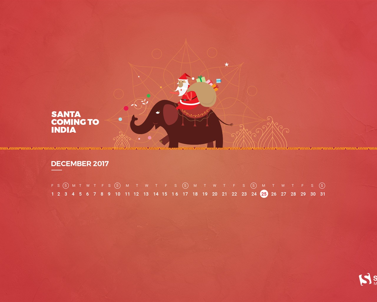 Dezember 2017 Kalender Hintergrund #20 - 1280x1024