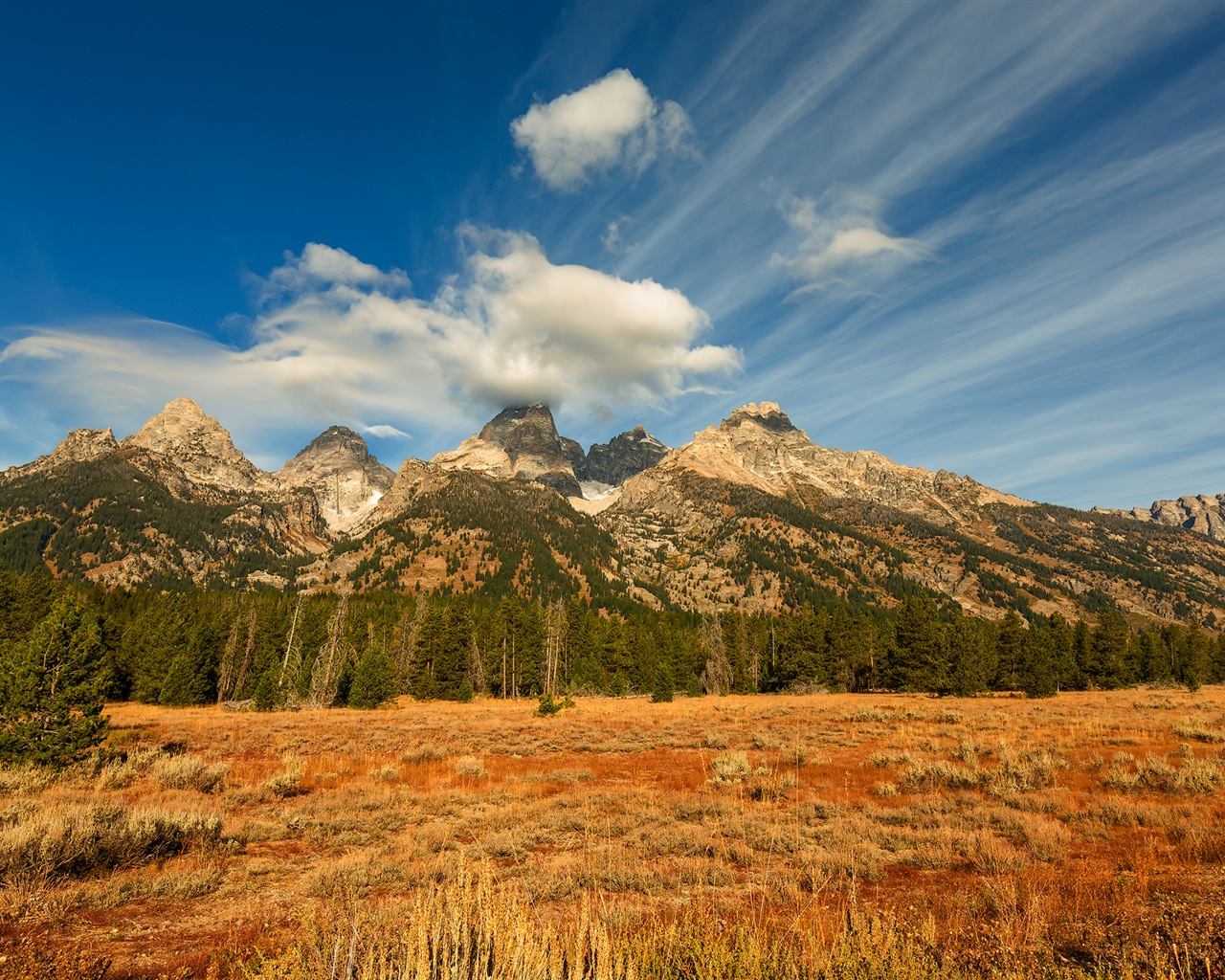 USA-großartige Teton Nationalparknatur-Landschaftstapeten HD #8 - 1280x1024