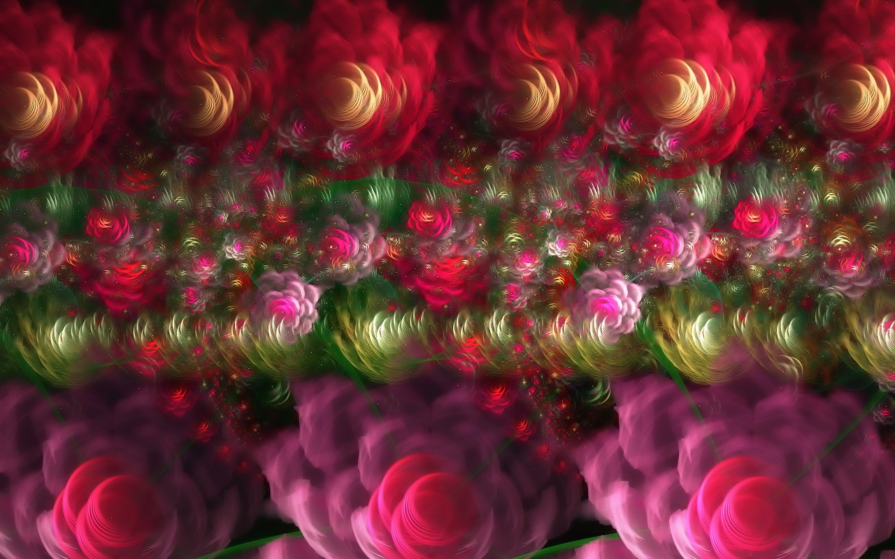 3D rêve abstrait fond d'écran de fleurs #23 - 1280x800