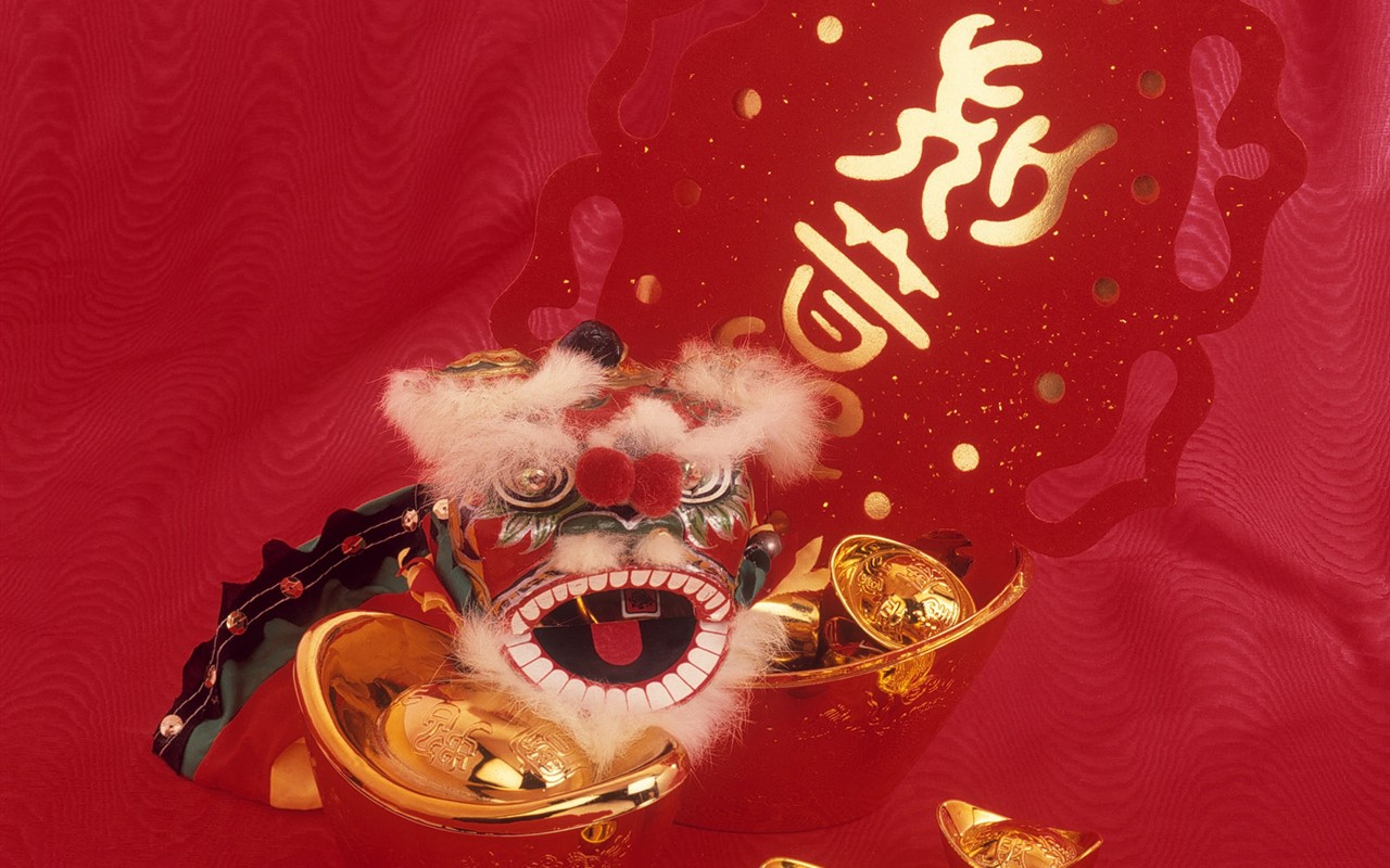 Vent de la Chine papier peint rouge festive #22 - 1280x800