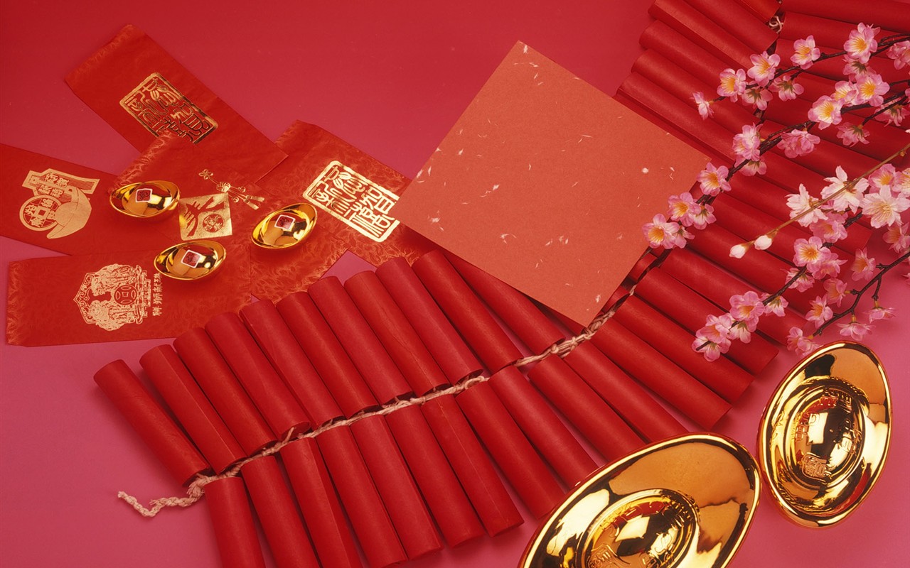 Vent de la Chine papier peint rouge festive #54 - 1280x800