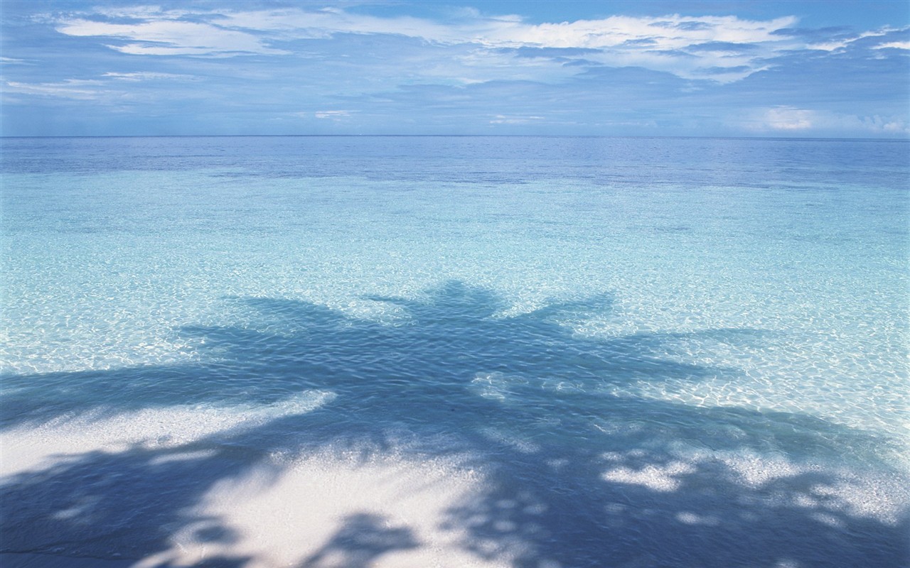 몰디브 물과 푸른 하늘 #5 - 1280x800