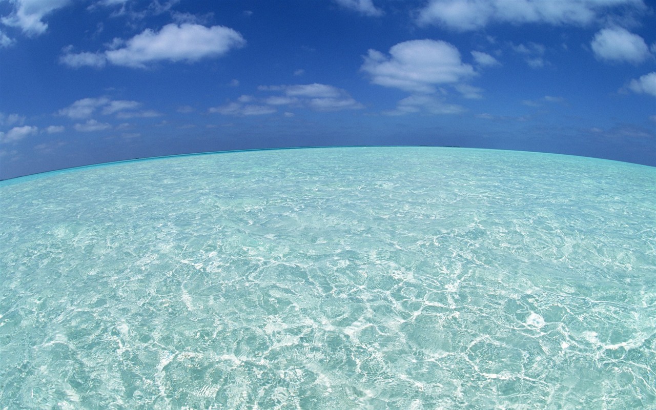 Maledivy vody a modrou oblohu #18 - 1280x800
