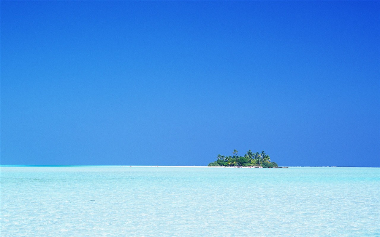 Maledivy vody a modrou oblohu #21 - 1280x800