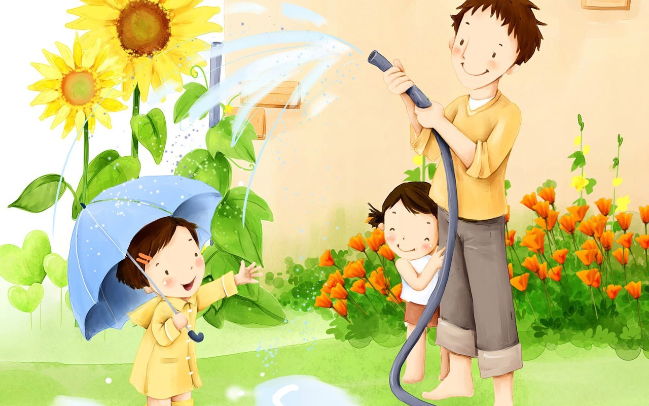 Father's Day theme of South Korean illustrator wallpaper #5 - 1280x800