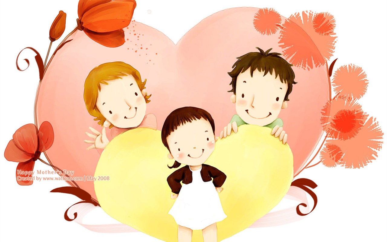 母亲节主题韩国插画壁纸4 - 1280x800