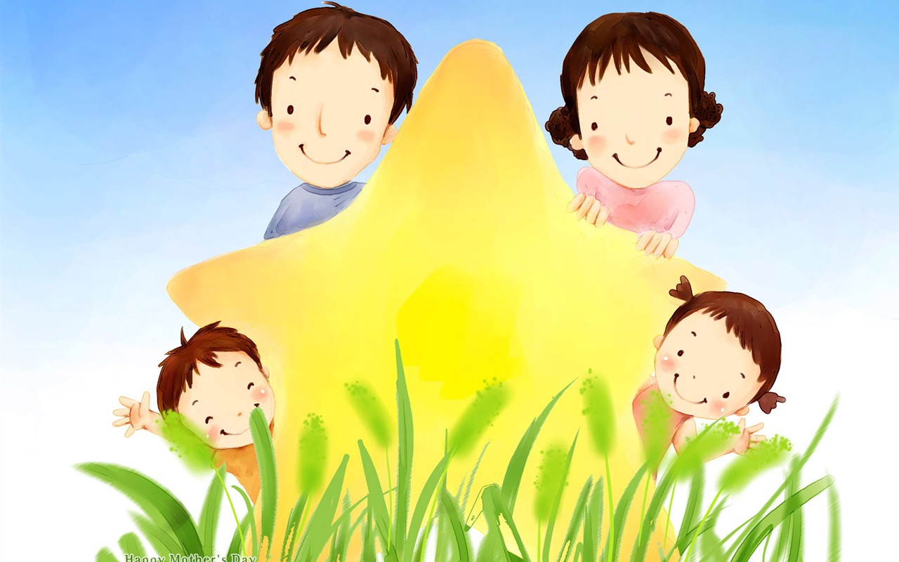 母亲节主题韩国插画壁纸5 - 1280x800