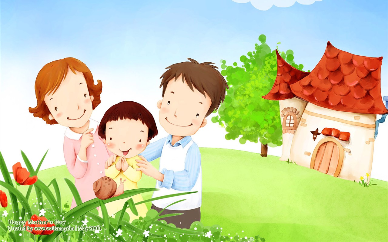母亲节主题韩国插画壁纸14 - 1280x800