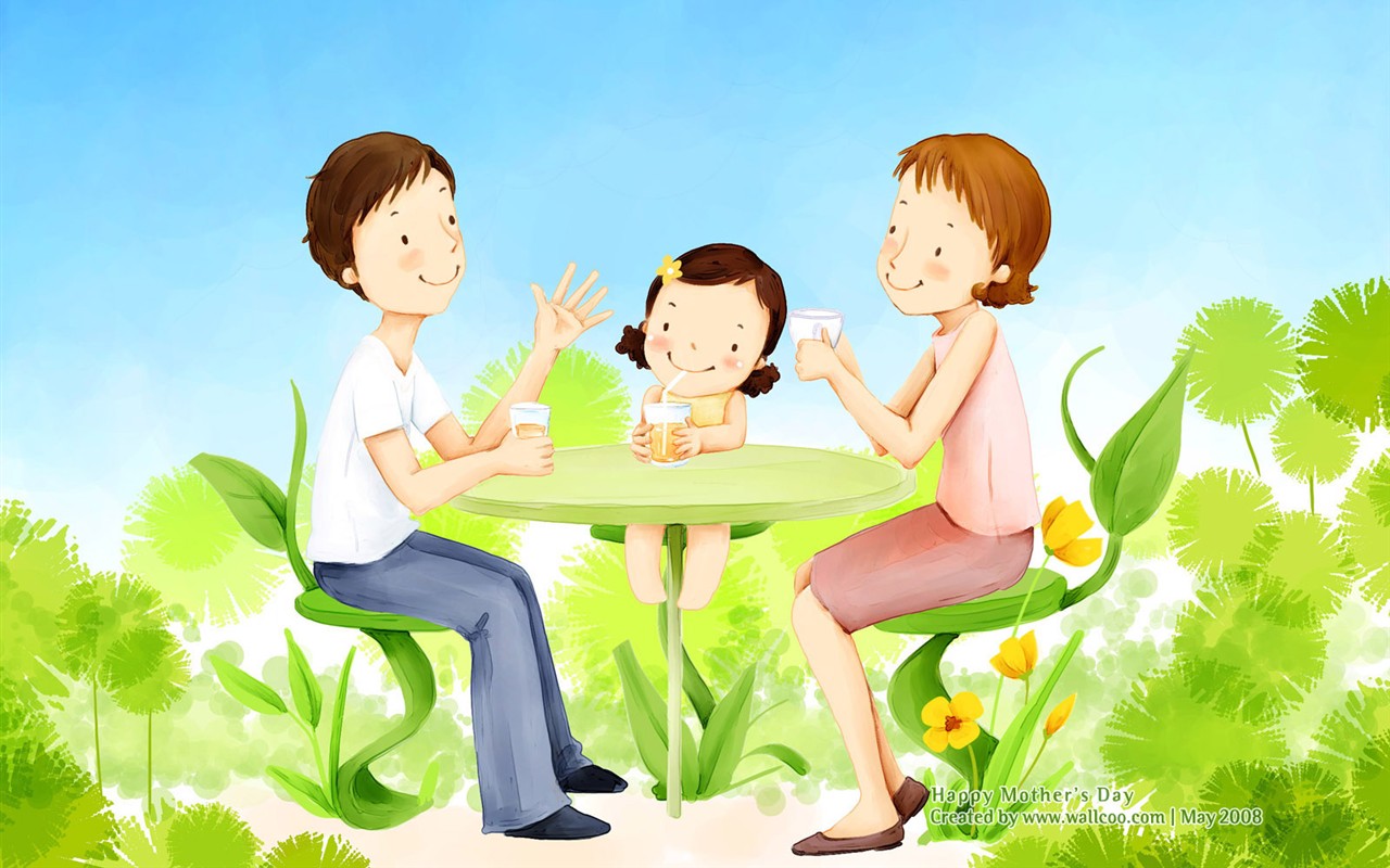 母亲节主题韩国插画壁纸15 - 1280x800