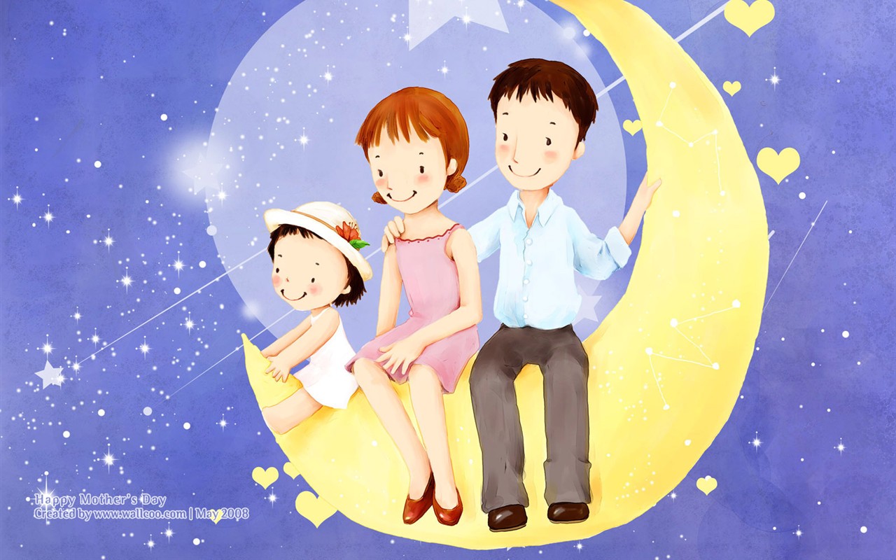 母亲节主题韩国插画壁纸16 - 1280x800