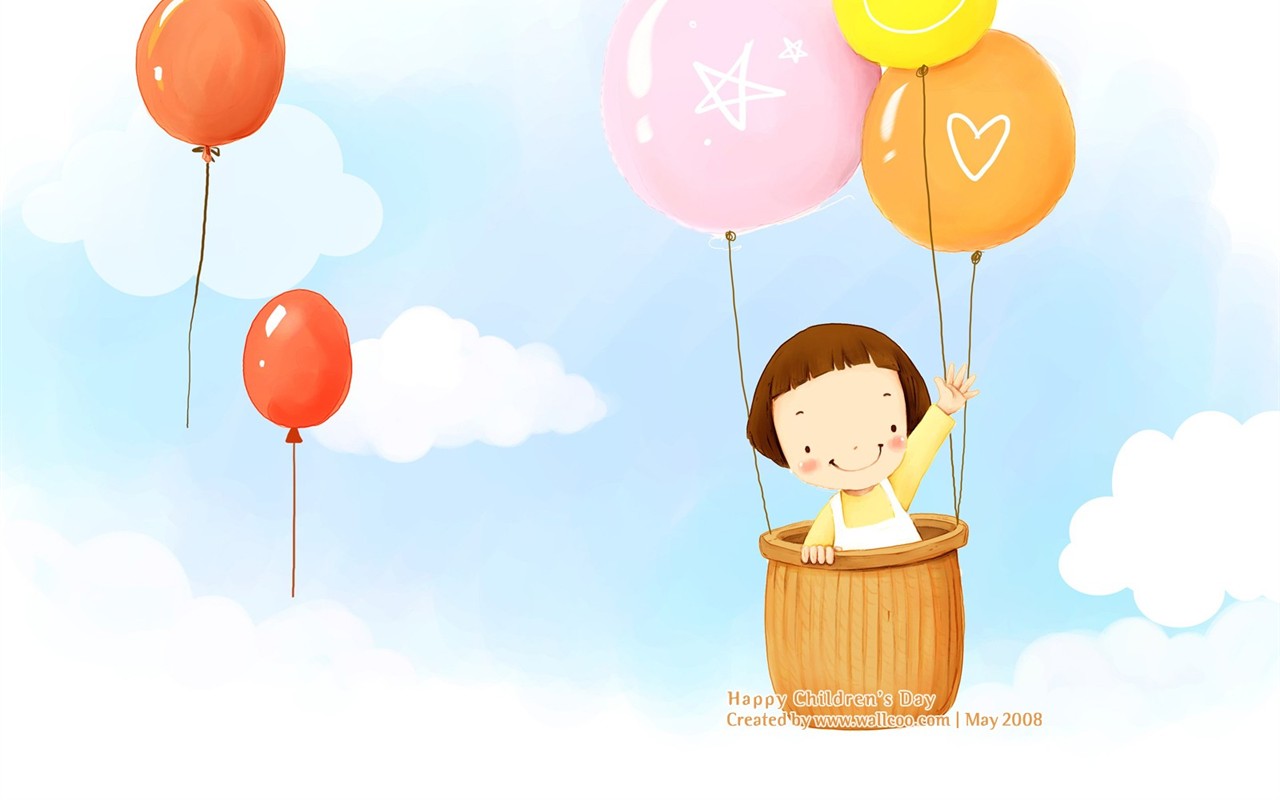 Lovely Children's Day wallpaper illustrator #14 - 1280x800