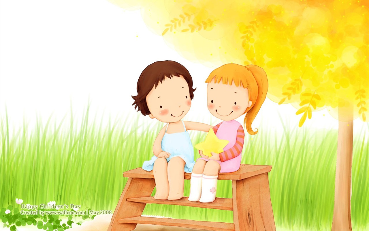 Lovely Children's Day wallpaper illustrator #16 - 1280x800