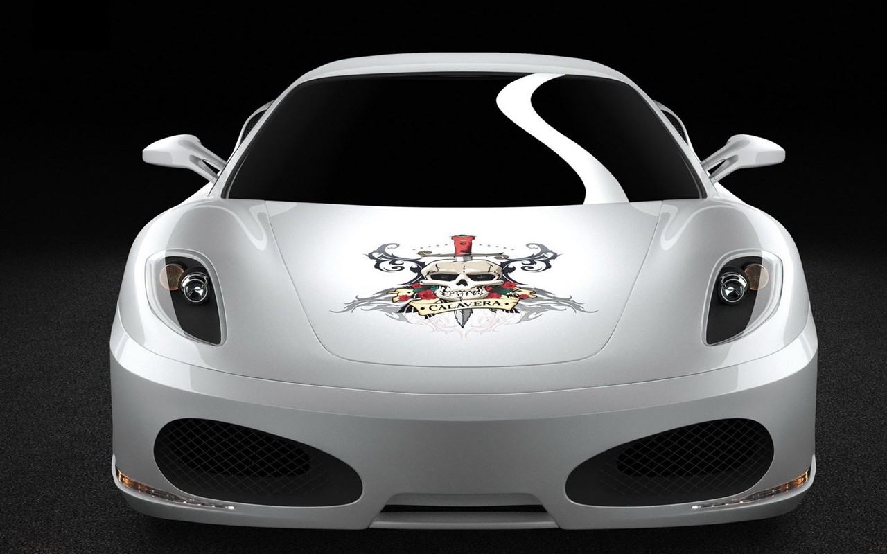 Белый Череп Ferrari F430 стола #1 - 1280x800