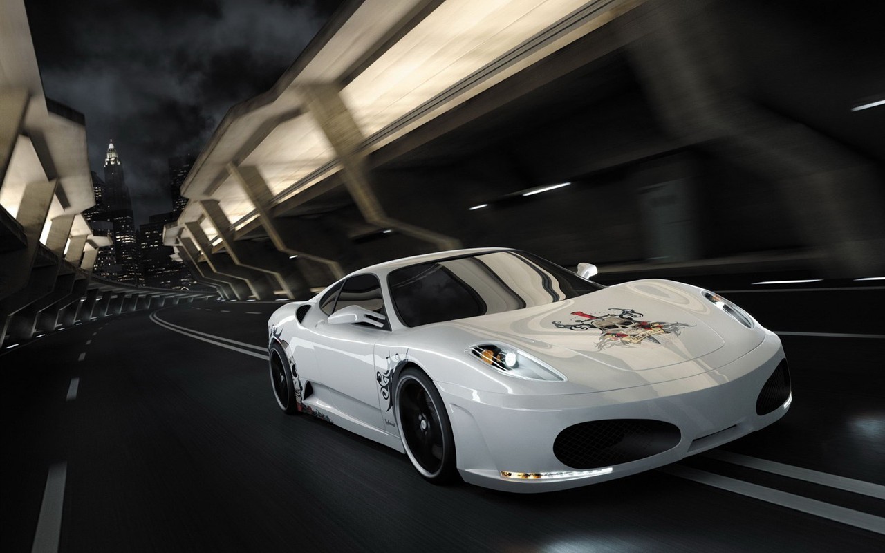 Белый Череп Ferrari F430 стола #10 - 1280x800