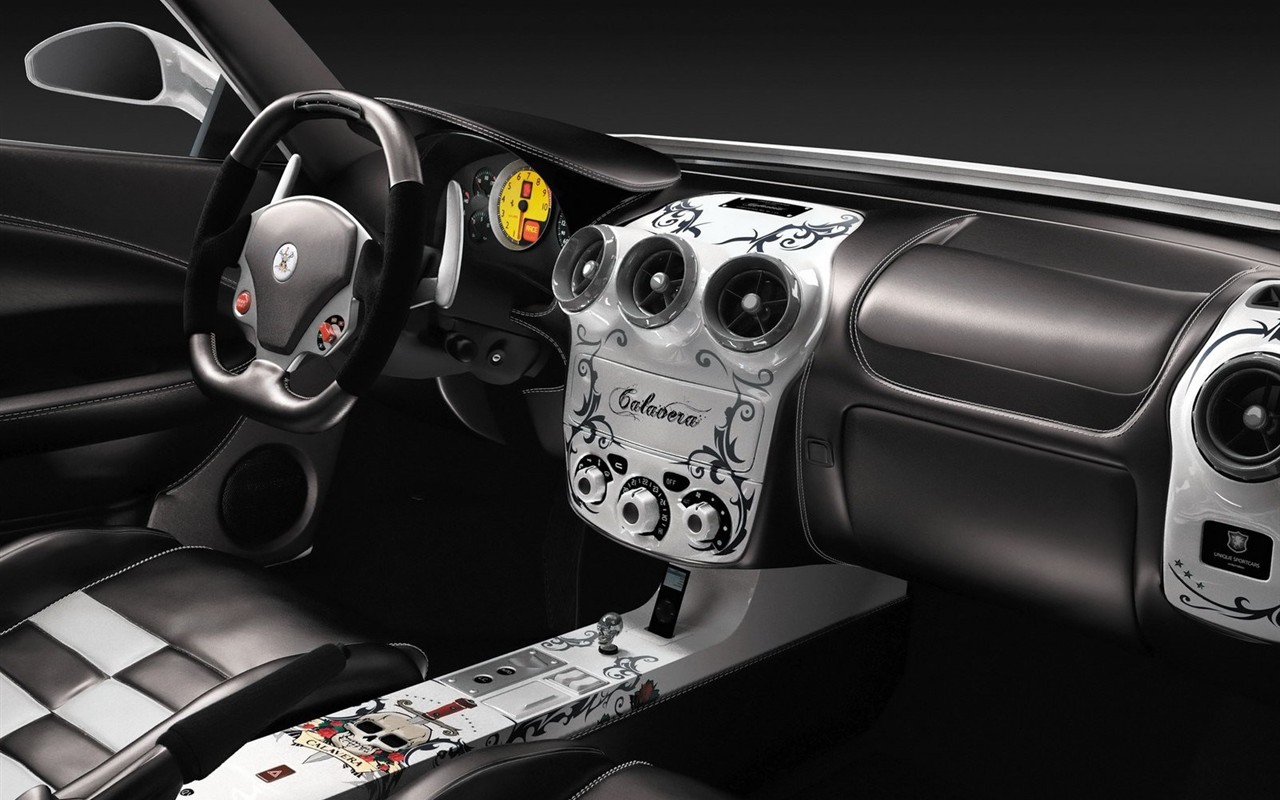Белый Череп Ferrari F430 стола #17 - 1280x800