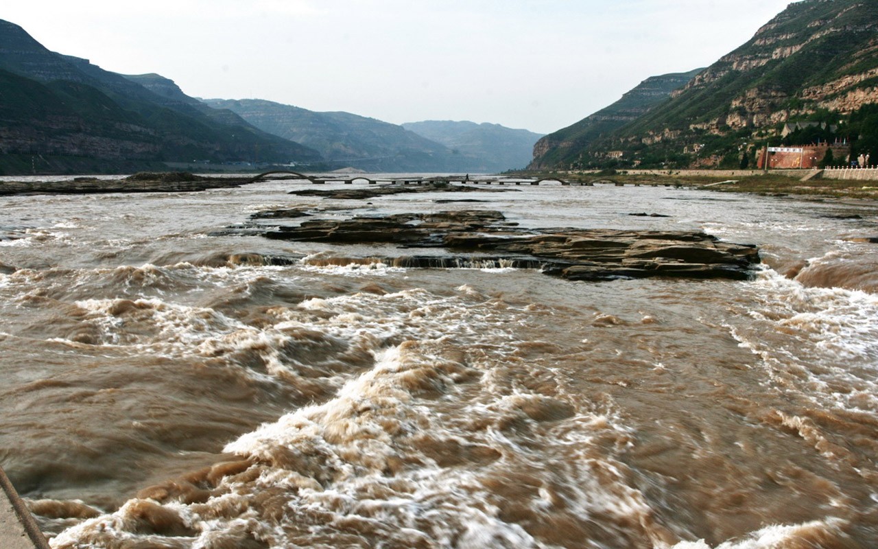 Écoulement continu du fleuve Jaune - Cascade de Hukou Notes de Voyage (Minghu œuvres Metasequoia) #17 - 1280x800