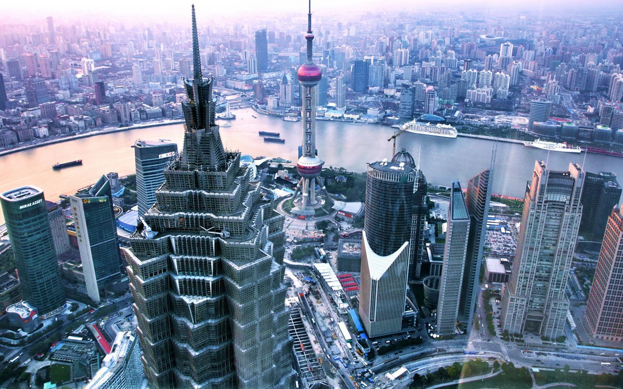 Metropolis - Shanghai Impression (Minghu Metasequoia works) #1 - 1280x800