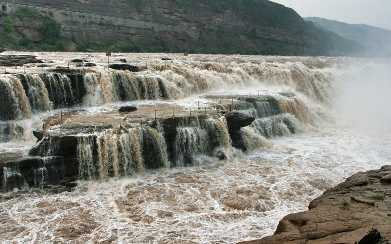 Continuously flowing Yellow River - Hukou Waterfall Travel Notes (Minghu Metasequoia works) #4 - 1280x800