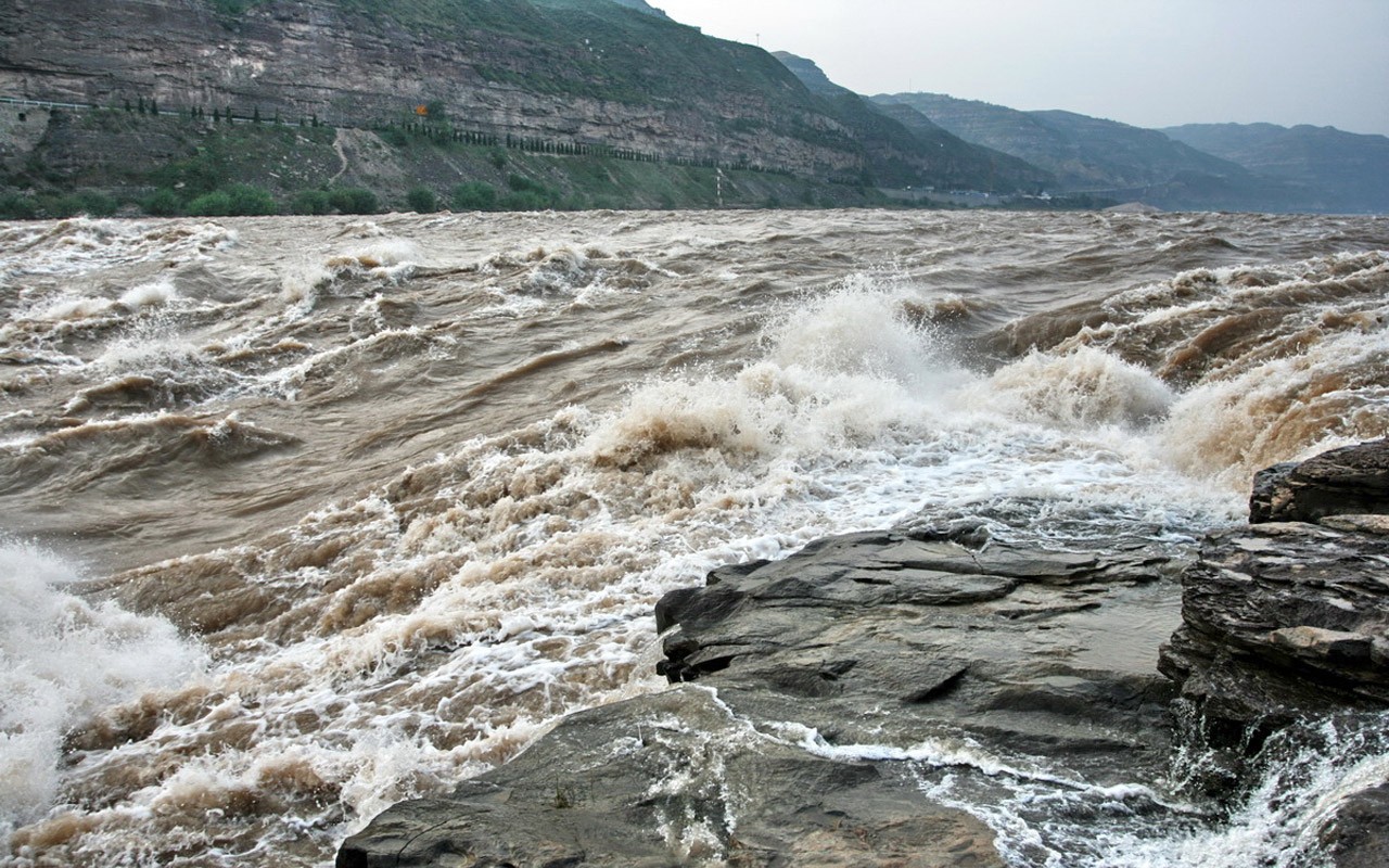 Continuously flowing Yellow River - Hukou Waterfall Travel Notes (Minghu Metasequoia works) #7 - 1280x800