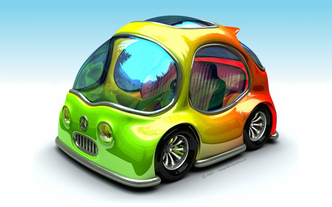 Fun 3D-Cartoon Design Tapeten #1 - 1280x800