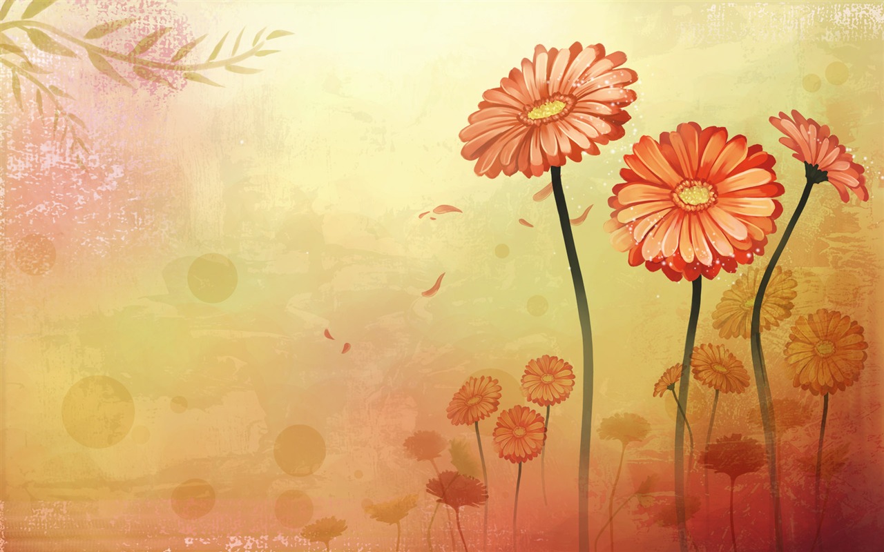 Synthetische Wallpaper Bunte Blumen #28 - 1280x800
