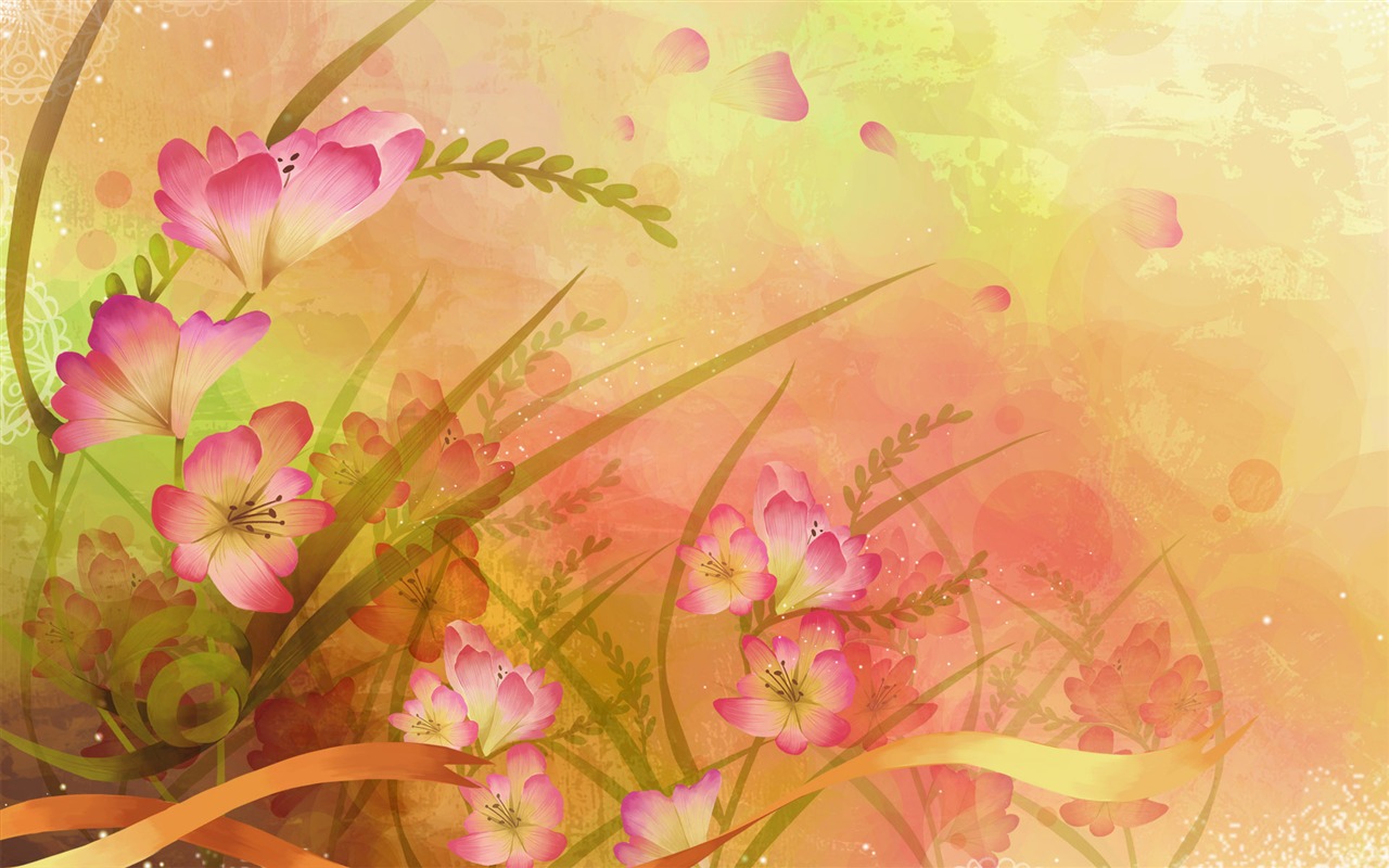 炫彩花卉合成壁紙 #40 - 1280x800
