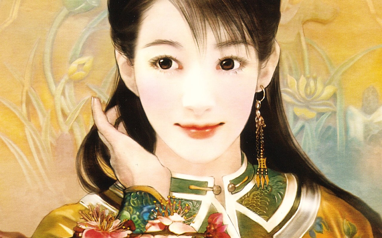 Fondos de la Dinastía Qing Pintura de la Mujer #2 - 1280x800