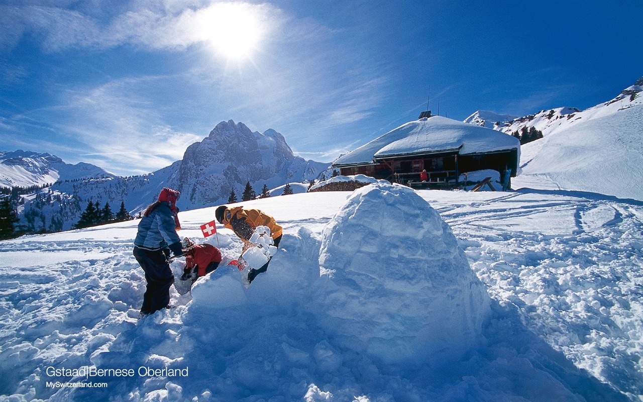 瑞士冬季旅游景点壁纸2 - 1280x800