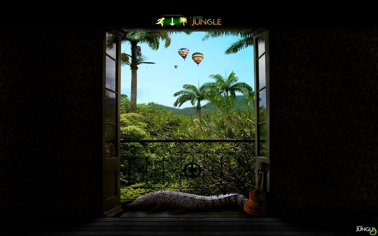 Аудио джунглей Обои Дизайн #9 - 1280x800