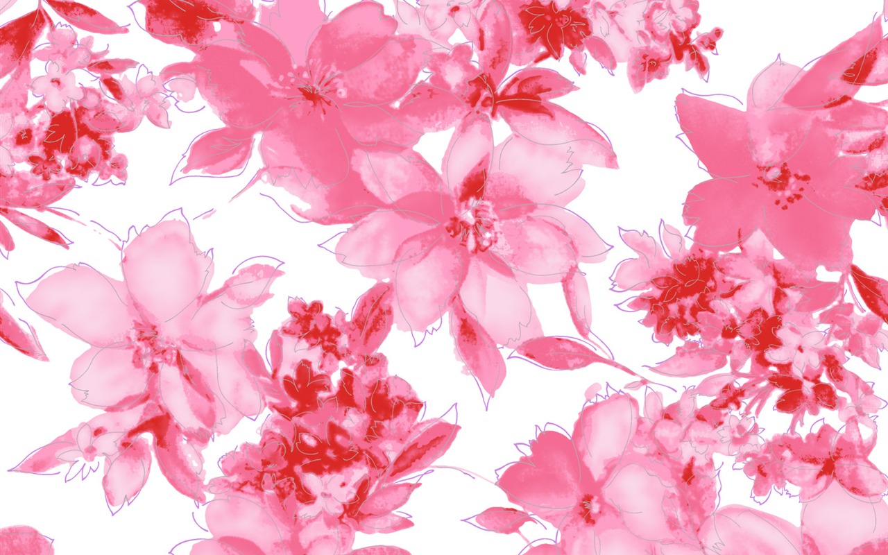 Exquisite Ink Flower Wallpapers #3 - 1280x800