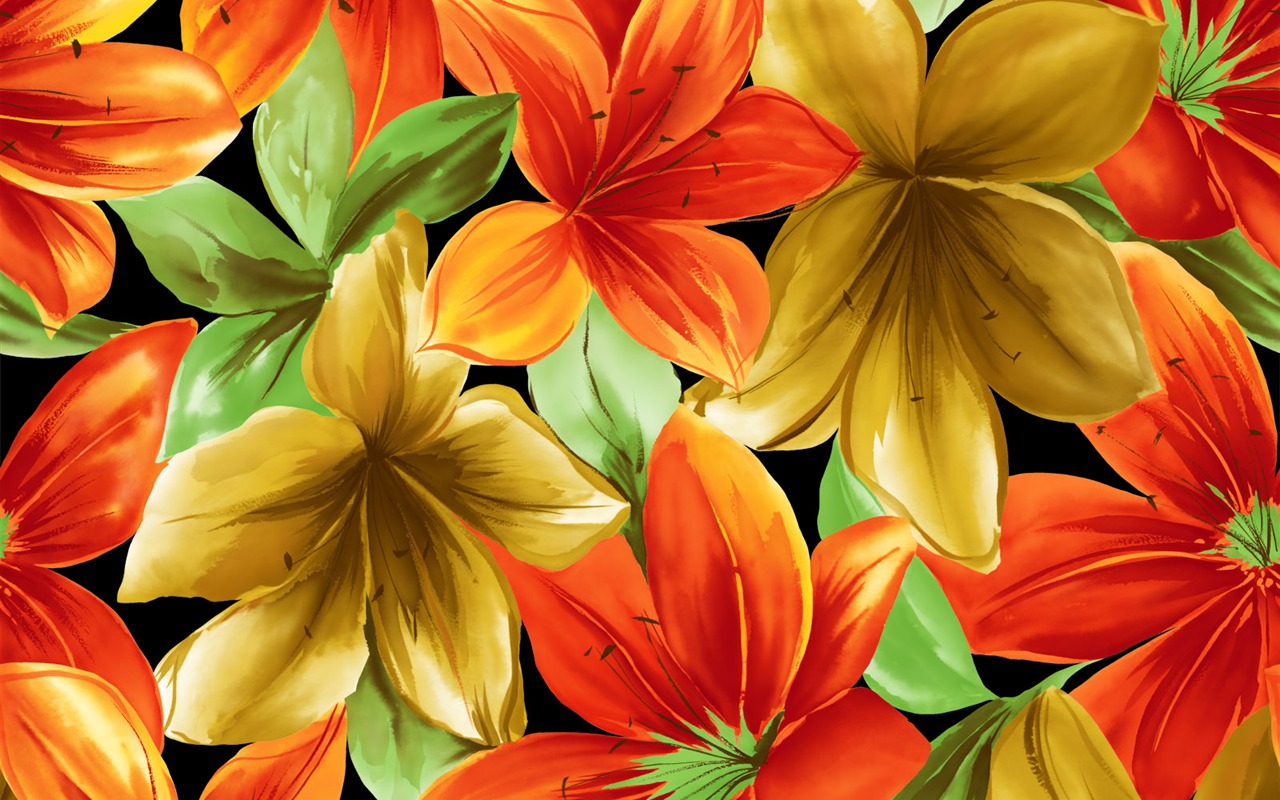 Exquisite Ink Flower Wallpapers #11 - 1280x800