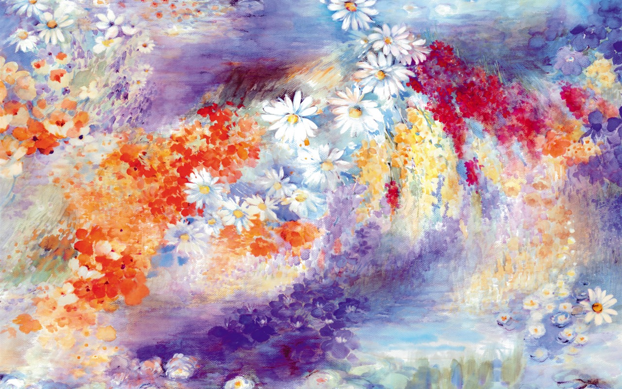 Fondos de pantalla de tinta exquisita flor #29 - 1280x800