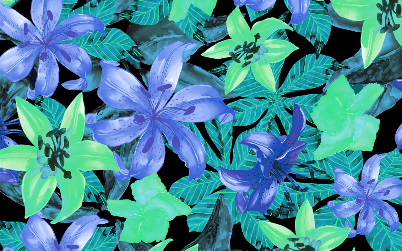 Fondos de pantalla de tinta exquisita flor #30 - 1280x800