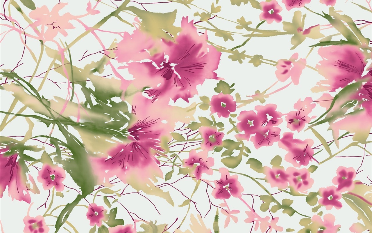 Fondos de pantalla de tinta exquisita flor #36 - 1280x800