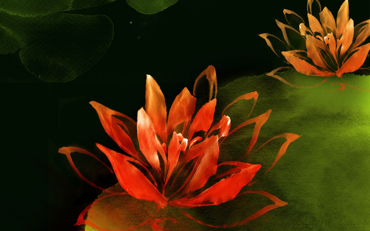 Fondos de pantalla de tinta exquisita flor #40 - 1280x800