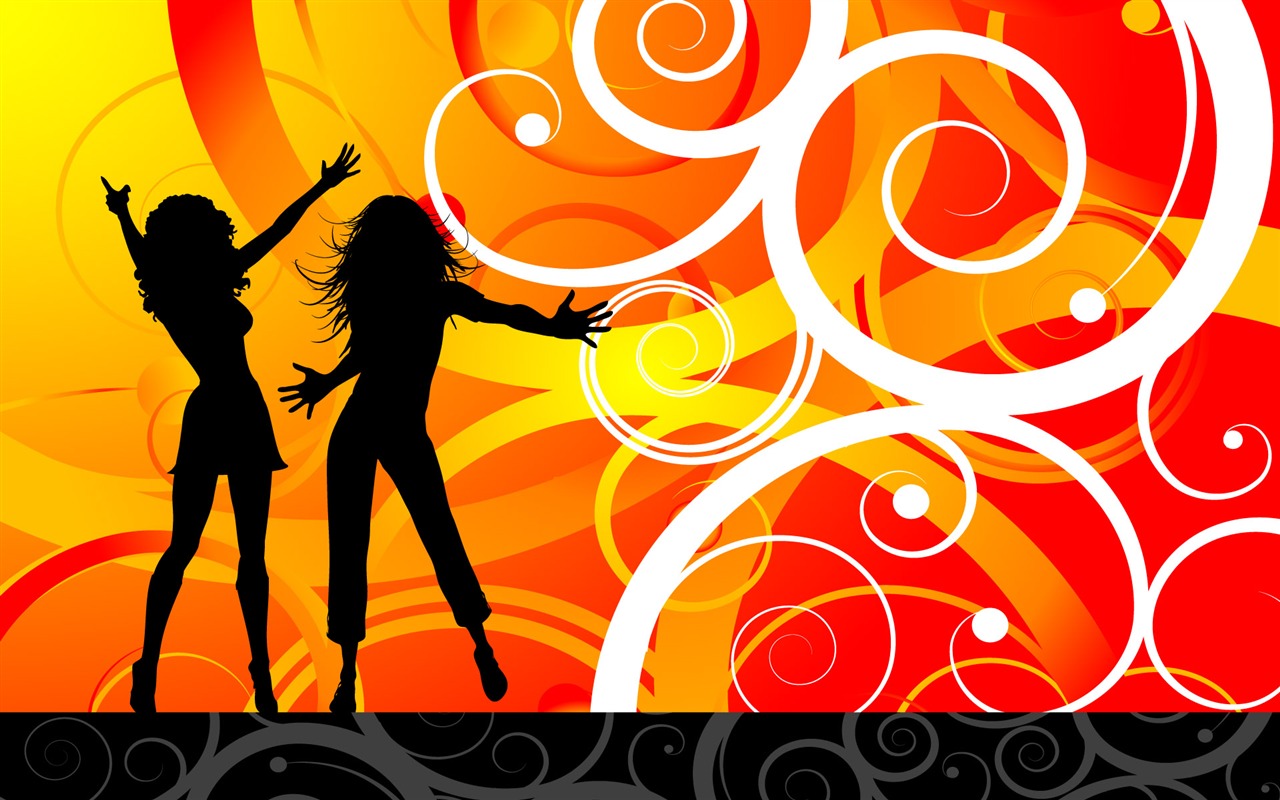 vector wallpaper silhouette personnes (1) #1 - 1280x800