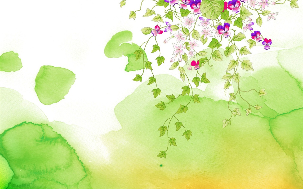 Blumentapete Illustration Design #3 - 1280x800