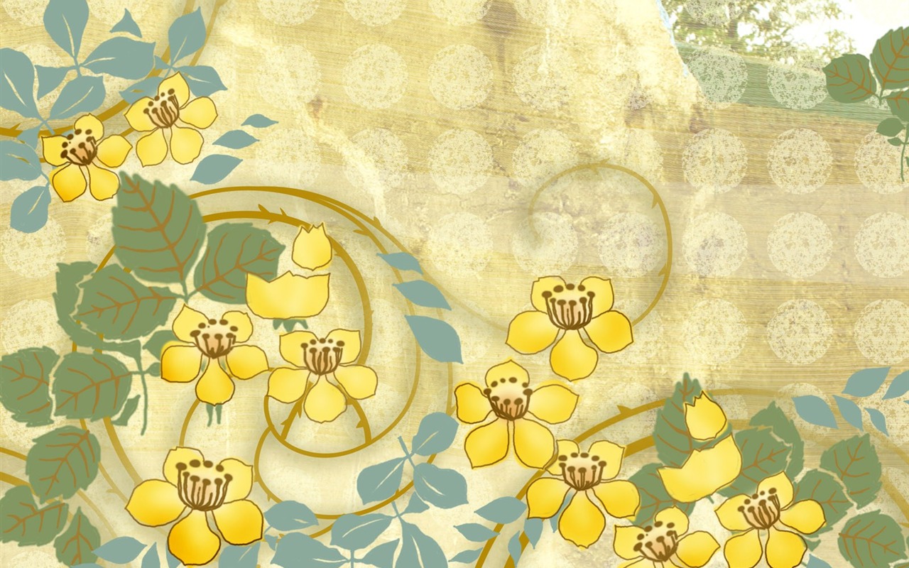 papel tapiz floral diseño ilustración #19 - 1280x800