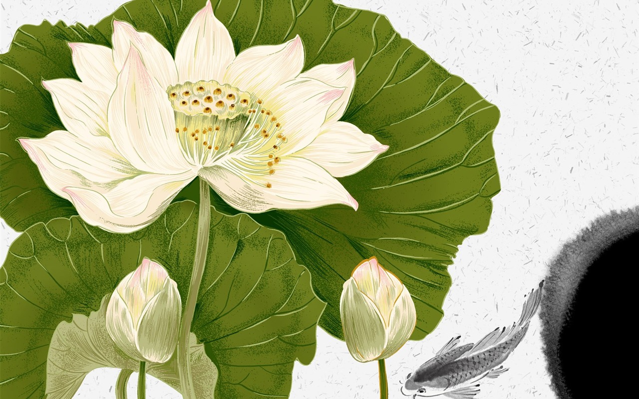 Floral wallpaper illustration design #20 - 1280x800