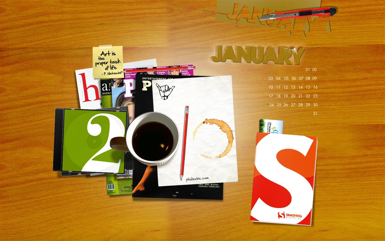Januar 2010 Kalender Wallpaper #20 - 1280x800