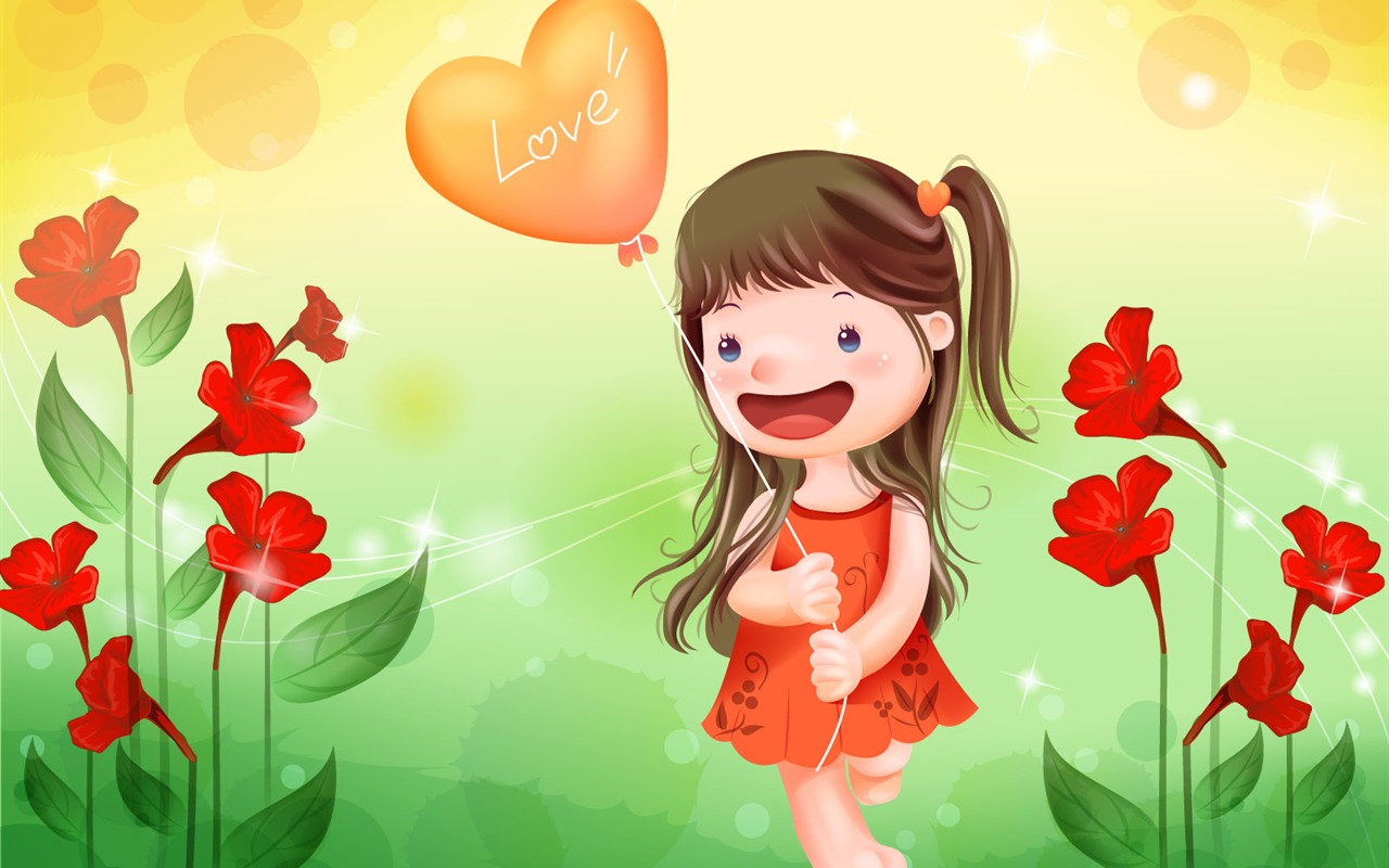 Vector happy childhood Wallpaper (1) #3 - 1280x800