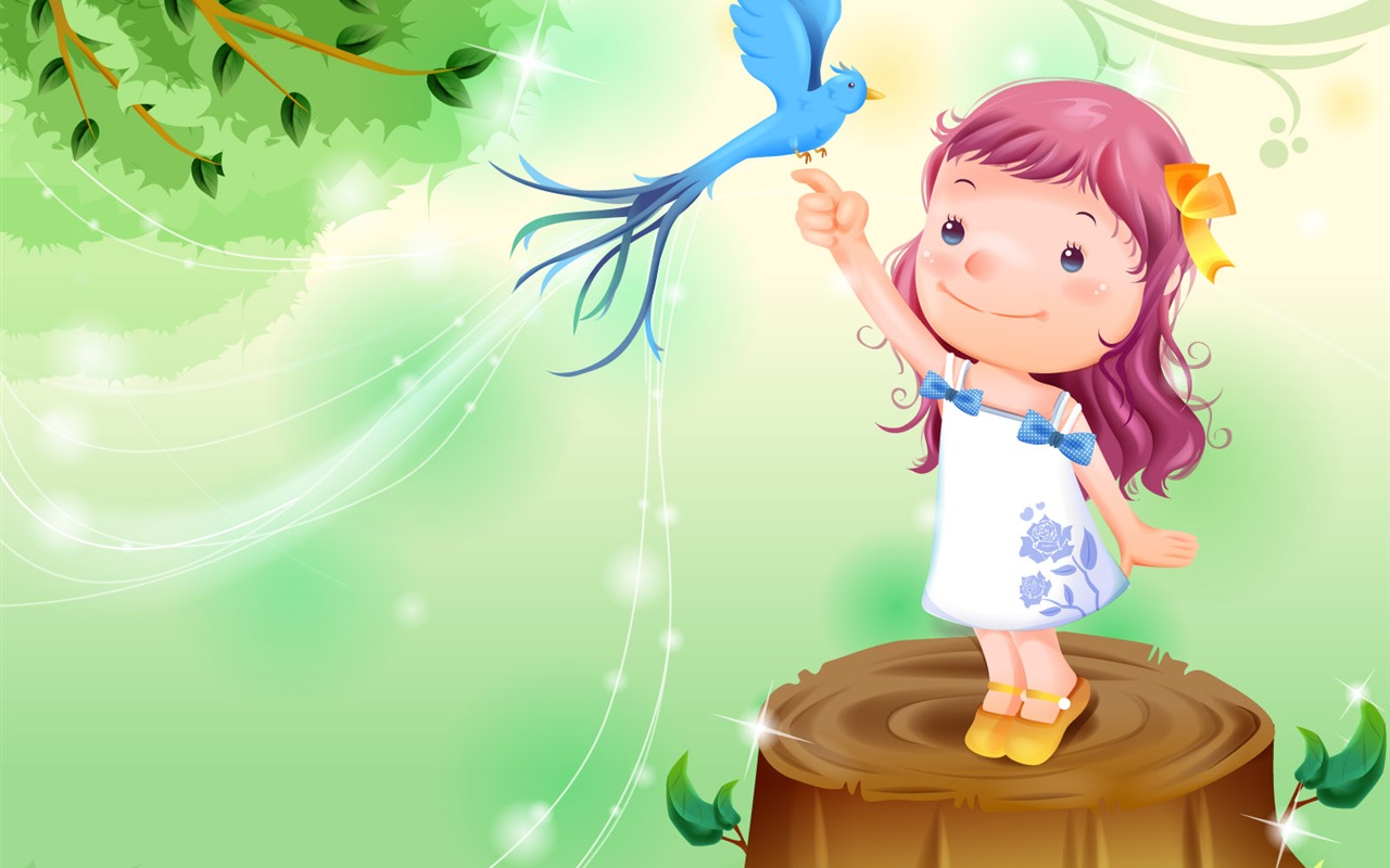 Vector happy childhood Wallpaper (2) #3 - 1280x800