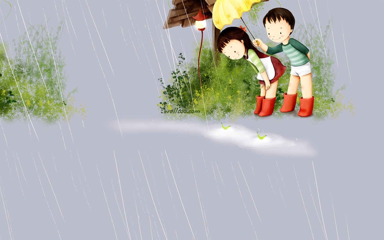Webjong warm and sweet little couples illustrator #6 - 1280x800