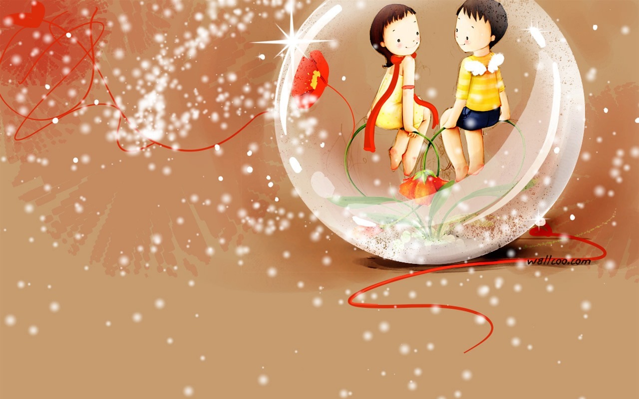Webjong warm and sweet little couples illustrator #7 - 1280x800